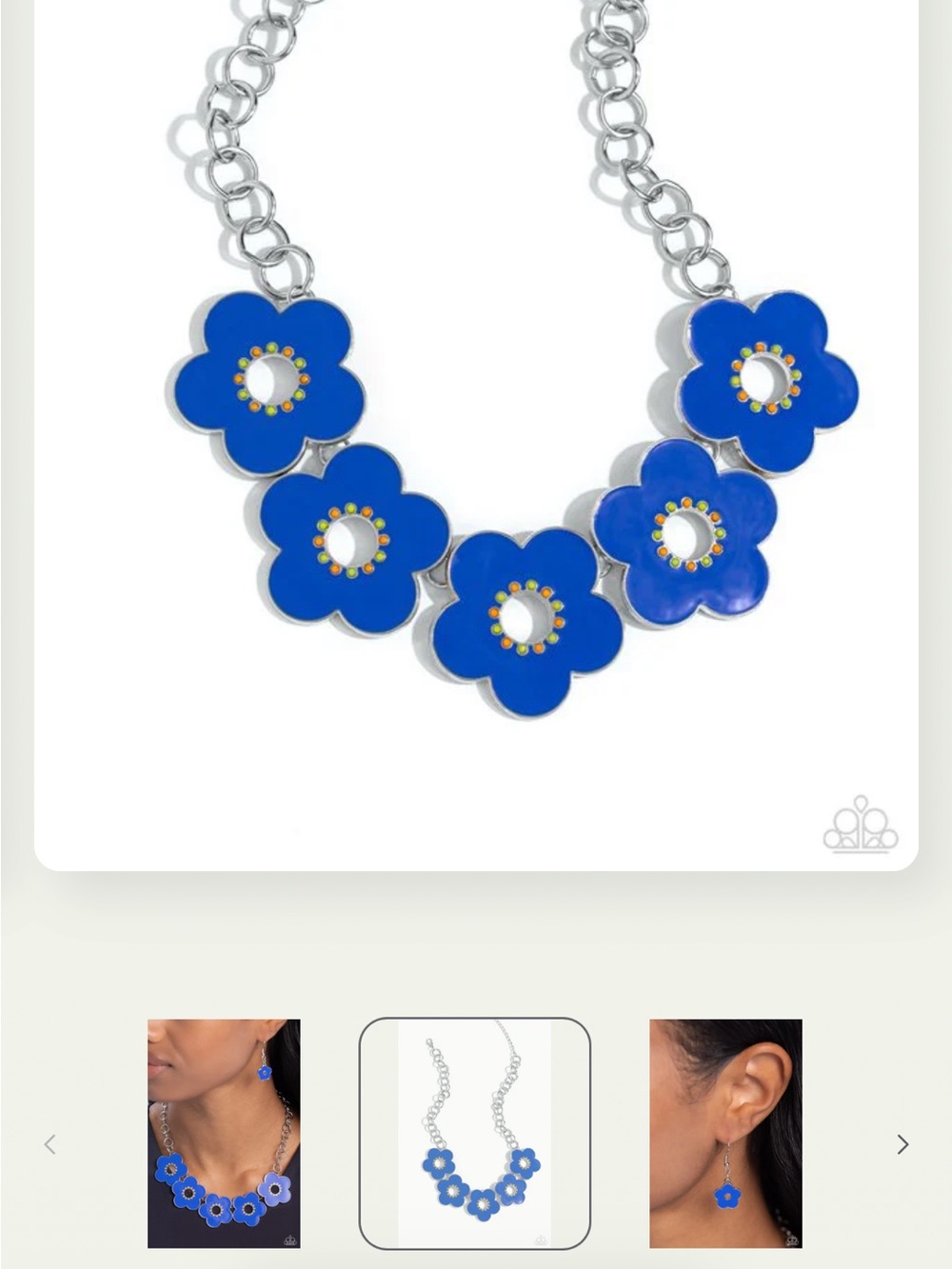 🔵💙🔵 “CARTOON COUTURE” BLUE NECKLACE WITH FREE EARRINGS ~ PAPARAZZI❗️🔵💙🔵 - Picture 5 of 7